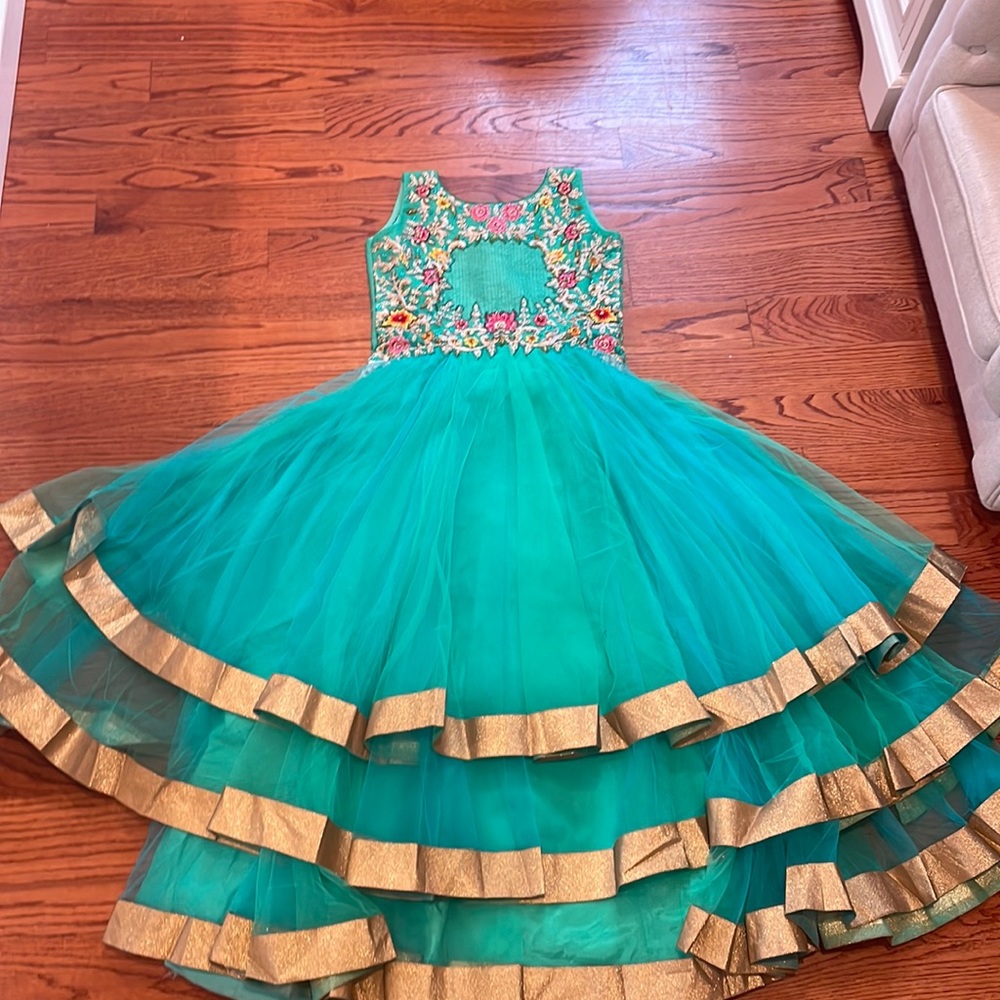 great condition green with flowers dress